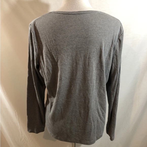 Croft & Barrow gray Long Sleeve Top With Cardinal - Womens XL, Bust 21.5” - Picture 2 of 4
